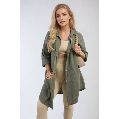 Clemmie Button Down Long Sleeve Oversized Shirt