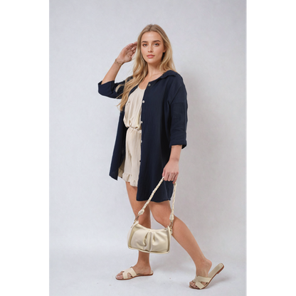 Clemmie Button Down Long Sleeve Oversized Shirt