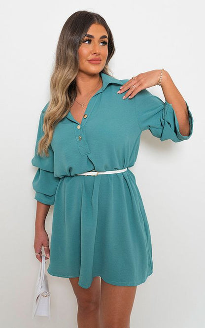 Hallie Collared Oversized Mini Dress