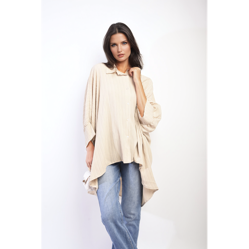 Angela Oversized Long Sleeve Button Front Top