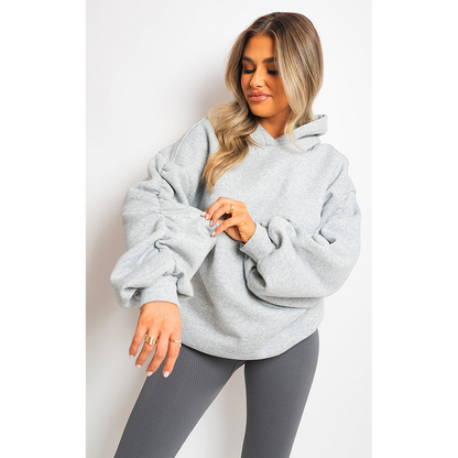Molly Fall Winter Oversized Ruched Sleeves Hoodie