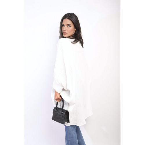 Angela Oversized Long Sleeve Button Front Top