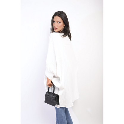 Angela Oversized Long Sleeve Button Front Top