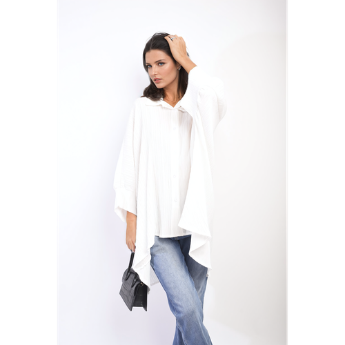 Angela Oversized Long Sleeve Button Front Top