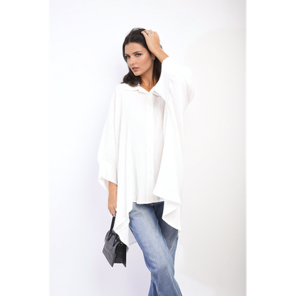 Angela Oversized Long Sleeve Button Front Top